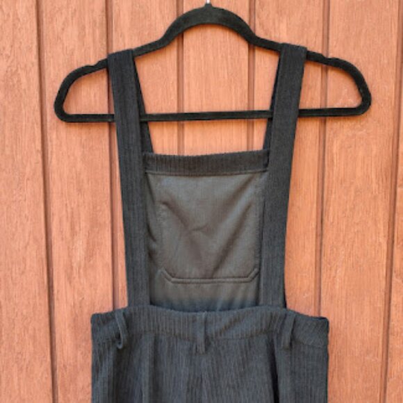 CIDER | NWT Black Wide Leg Corduroy Adjustable Button Straps Overalls Jumpsuit S - Picture 8 of 14